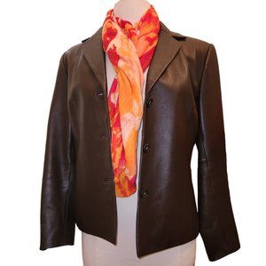 Talbots 3-Button Leather Jacket